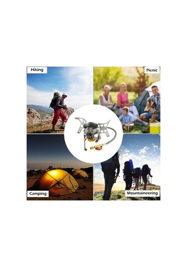 Ulzyvf Taşınabilir Rüzgarlık Sırt Seti Piezo Ocak, Katlanabilir Kamp Ocağı Gazlı Çantası Ateşlemeli - Vp Çok Renkli Çok Renkli