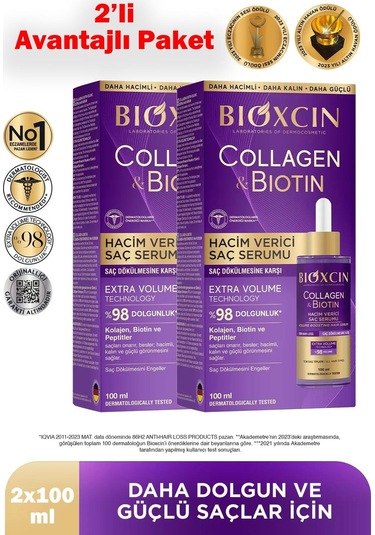 Bioxcin Saç Serum Collagen Biotin 100 Ml 2 Adet