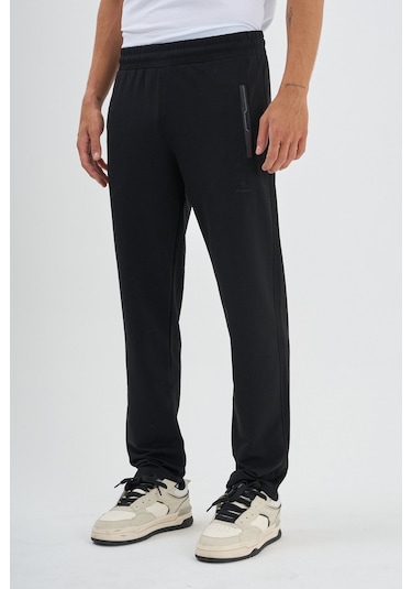 Shooter Sportswear Mevsimlik Antrasit Erkek Eşofman Altı Rahat Kalıp Fermuar Cepli Düz Paça Siyah