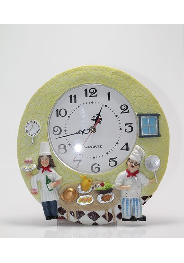 Aşçı Tasarımlı Polyester Duvar Saati Model 4