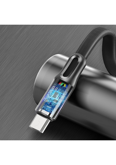 Rock S1 Micro Usb Şarj Ve Data Kablosu Flat Yassı 1Mt 2A Siyah