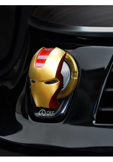 Start Stop Çerçevesi Koruyucu Kapak Metal Iron Man Sarı-kırmızı