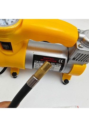 Metal Yüksek Güçlü Elektrikli Lastik Hava Pompası Sarı