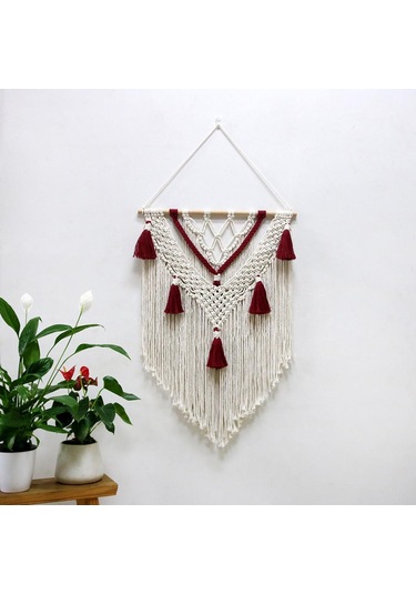 Homyl Makrome Duvar Asılı Goblen Püskül Ev Yatak Odası Dekor