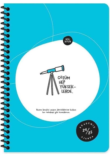 Keskin Color A5 Spiralli Akademik Ajanda - Gözüm Yükseklerde Mavi