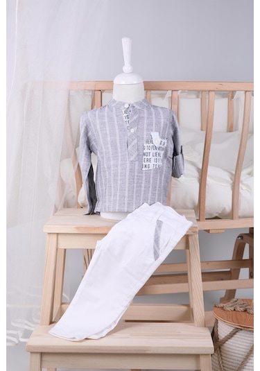 Hakim Yaka Gömlek Pantolon Erkek Yazlık Takım 2143 001