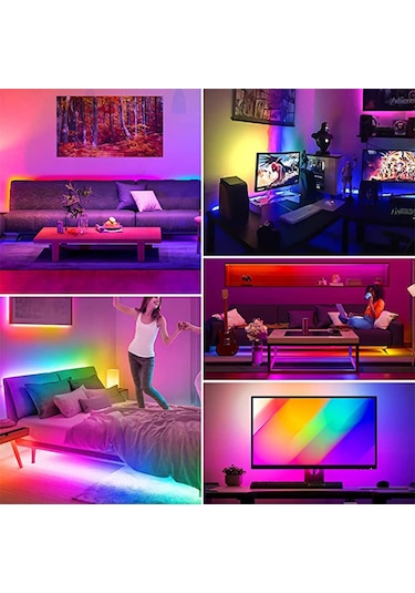 Teltree 5v Rgb Led Işık Şeridi 4 Metre - 5050 Tipi Ampuller 12 Adet/metre - 24 Tuşlu Ir Kumanda İle Renk Ve Mod Ayarı Diğer