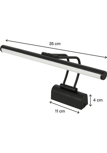 Ledli 6 Watt Kuğu Led Aplik Ayna Üstü Led Aplik Tablo Apliği Siyah Kasa Beyaz Işık Siyah