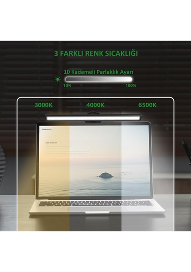 Venaliastore Laptop Üstü Ekran Işığı Led Göz Koruyucu Klipsli