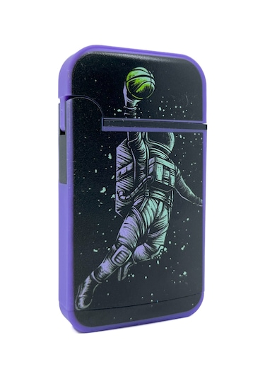 Zengaz Cool Tasarım Jet Alev Çakmak - Basketball Astronaut Mor