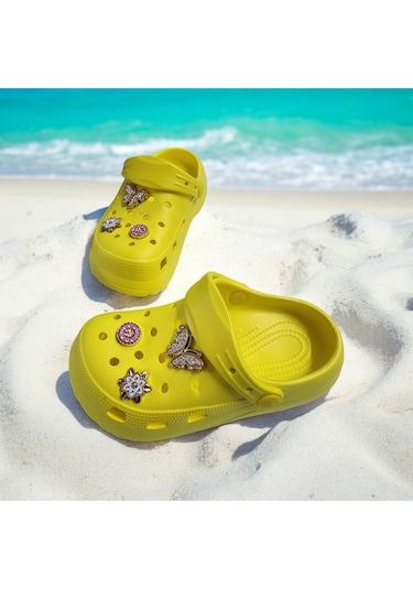 Çocuk Günlük Taş Sticker Detaylı Eva Plaj Terliği 001