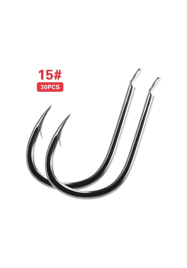 30 Adet Karbon Çelik İkiz Kanatlı İse Nee İğneler 15 Numaralı, Barbeli Ve Düz Kafa, Yem Değiştirme İçin Dayanıklı Balık Tutucu Araç