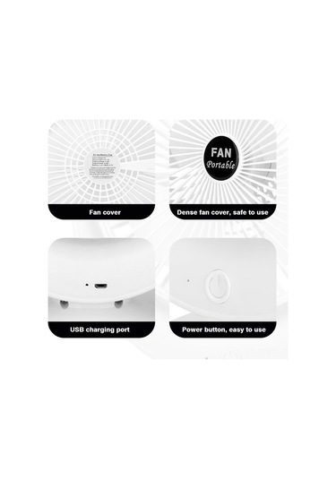 Symbee Taşınabilir Usb Şarjlı Mini Masa Üstü Fanı - Beyaz