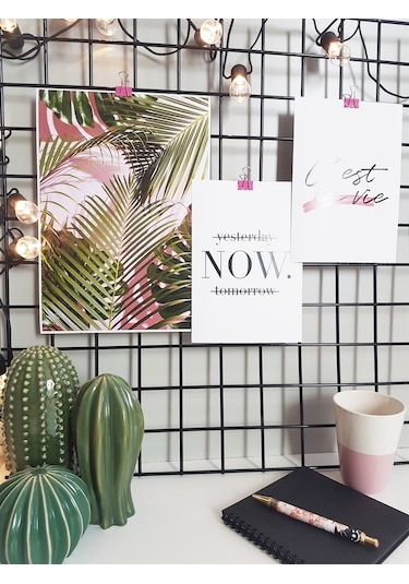 Metal Fotoğraf Askısı Tel Pano Notluk Siyah 50X70 Catchme