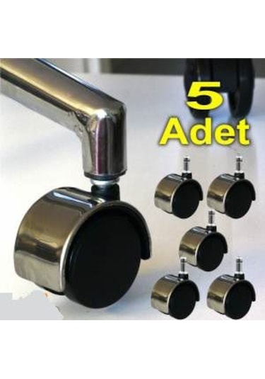 Depolife Koltuk Ayağı Sandalye Tekerleği Ofis Koltuğu Tekerleği 5 Ad Krom (311458804)