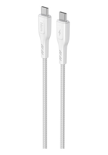 Knit 60W Hızlı Şarj Destekli Type-C To Type-C Şarj Ve Data Aktarım Kablosu 1 Metre Beyaz