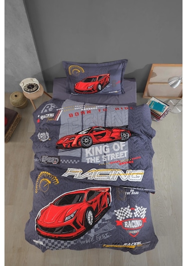 Clasy Ranforce %100 Pamuk Tek Kişilik Dört Mevsim Set Racing Team