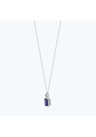 Altınbaş Pırlanta Safir Baget Kolye Klb190s-14k