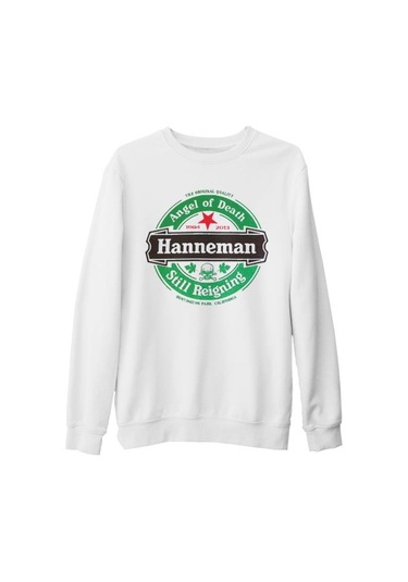 Slayer - Jeff Hanneman Angel Of Death Beyaz Kalın Sweatshirt