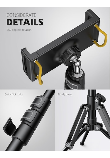 Lamicall Katlanabilir Tablet Tripod 360 Derece Dönme Kumandali Ft02