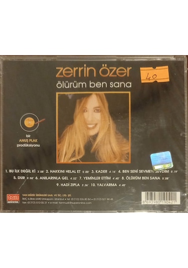 Plak Değildir Cd Dir Cd Zerrin Özer Ölürüm Ben Sana Açılmamış J