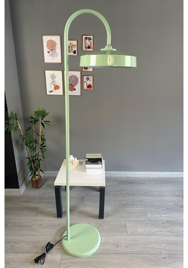 Mint Lambader Modern Dekoratif Metal Oturma Odası Çalışma Odası Zemin Lambası 6976 Yeşil