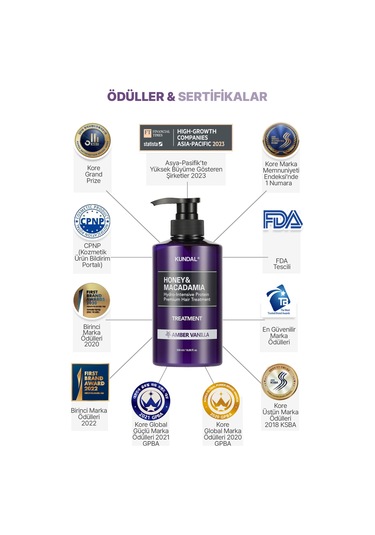 Yoğun Nemlendirici Ve Besleyici Saç Kremi Kundal Honey & Macadamia Protein Treatment Amber Vanilla