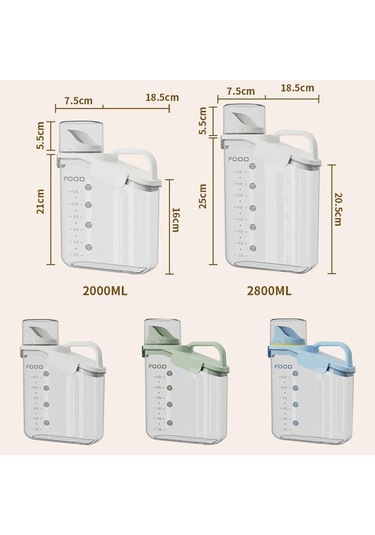 Hava Geçirmez Gıda Saklama Kapları Tahıl Dağıtıcı Tahıl Kabı Saklama Kutusu Pirinç Dağıtıcı Tahıl Dağıtıcı Mutfak Düzenleyici Açık Yeşil