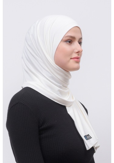 Altobeh Tesettür Kadın Düz Renk Penye Şal Hijab - Ekru