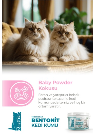 Zenicat Kedi Kumu İnce Taneli Kokusuz Doğal Bentonit 10 L