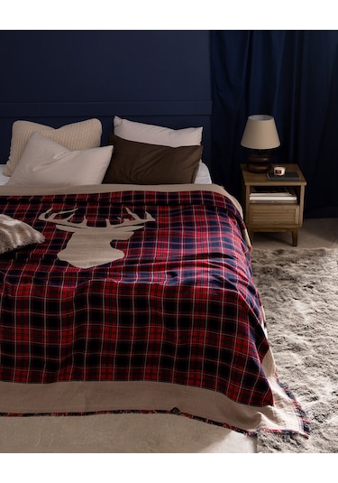 Madame Coco Valensole King Size %100 Pamuk Yatak Örtüsü - Kırmızı Kırmızı