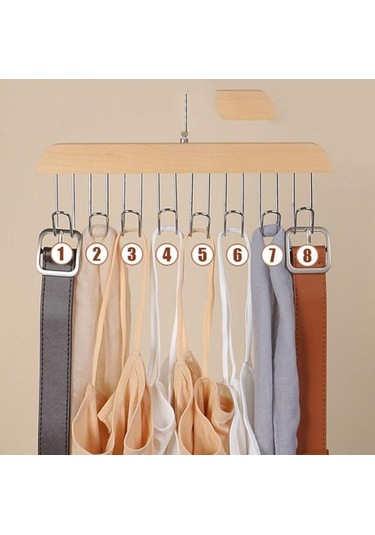 Zhltools Dolap İçi Askı 2 Adet Sütyen Şal Kravat Kemer Çanta Ahşap