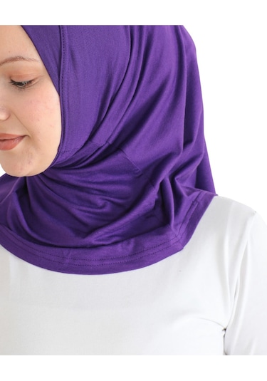Spor Başörtüsü Kadın Hazır Giyim Türban Viskon Eşarp Şal - Mor Mor