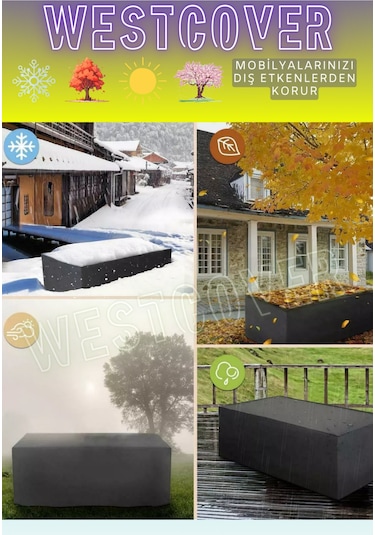 Bahçe Mobilyası Koruma Örtüsü Brandası Premium Kalite 160x100cm Siyah Siyah