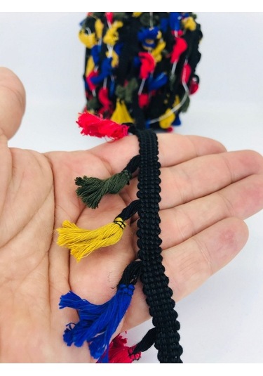 FdayAksesuar Hardal Yeşil Mavi Pamuk Saçak Püskül FRDY13263