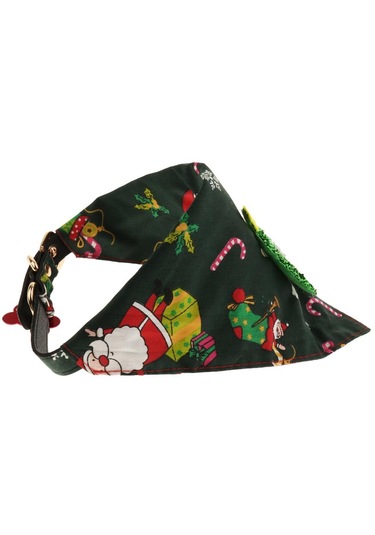 Homyl Yılbaşı Pet Köpek Ayrılabilir Üçgen Yaka Tükürük Fildişi