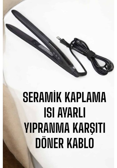 Saç Düzleştirici Isı Ayarlı Döner Kablo Yıpranma Karşıtı