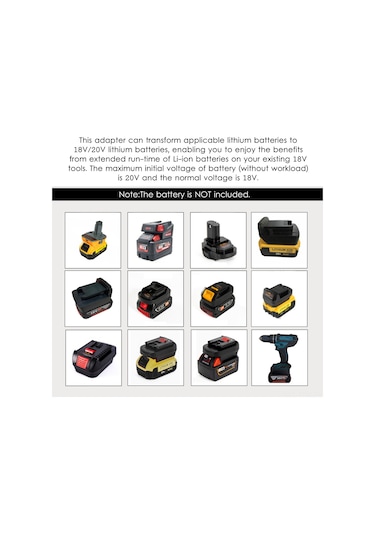 Tenfowee 18v-20v Lityum Pil Adaptörü - Bosch, Dewalt, Makita, Milwaukee Uyumlu Dönüştürücü