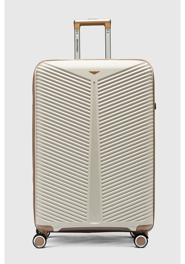 My-pp Bilbao Tekerlekli Kırılmaz Valiz 3'lü Set Bavul Kemik Şampanya-48