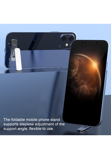 Suofeng Alüminyum Gümüş Telefon Tutucu: 360 Döner, Katlanabilir, Taşınabilir Metal Stand GÜMÜŞ