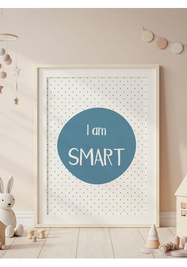 I Am Smart Dijital Baskı Poster Mavi Çerçevesiz