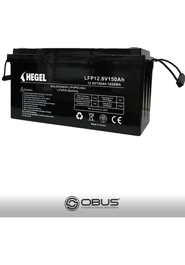 Obus Karavan Lifepo4 Lityum Akü 12.8v 150ah 1920wh M8