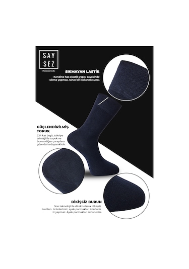 Saysez Bambu Erkek Soket Uzun Siyah-laci Çorap Dikişsiz Premium Kutu 6lı Siyah - Lacivert Saysez Bambu Erkek Soket Uzun Siyah-laci Çorap Dikişsiz Premium Kutu 6lı Siyah - Lacivert