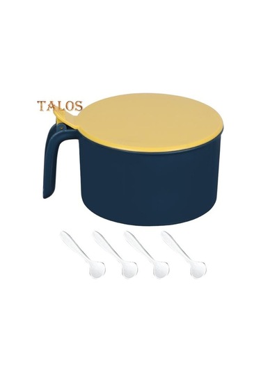 Mavi Kapaklı Baharat Kutusu İskandinav Tarzı 4 Bölmeli Kullanımı Kolay Kokusuz Kolay Tutulan Baharat Kutusu Ev Gereçleri Mavi