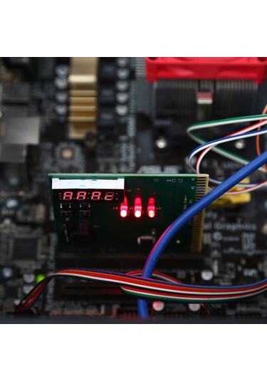 Konesam 4 Basamaklı Lcd Ekranlı Bilgisayar Anakart Tanı Kartı - Hızlı Arıza Tespiti, Sesli Bildirim, Tüm Anakartlarla Uyumlu İngilizce Kılavuzlu