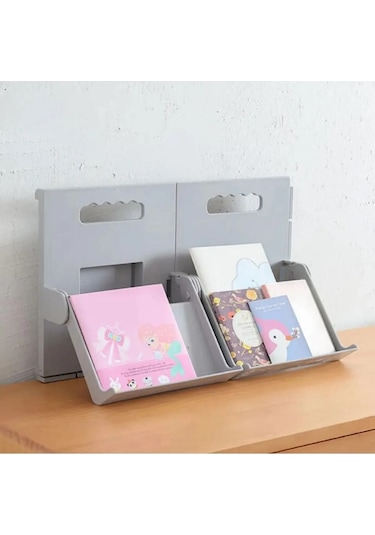 6 Adet Lyon Gri Ayakkabı Rafı Dikey İstiflenebilir Çok Katmanlı Y Gri