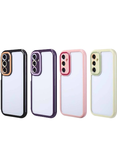 Mobilteam Galaxy Uyumlu A25 Kılıf Kamera Korumalı Renkli Kenar Ve Çerçeve Tasarımlı Vitamin K Yeşil