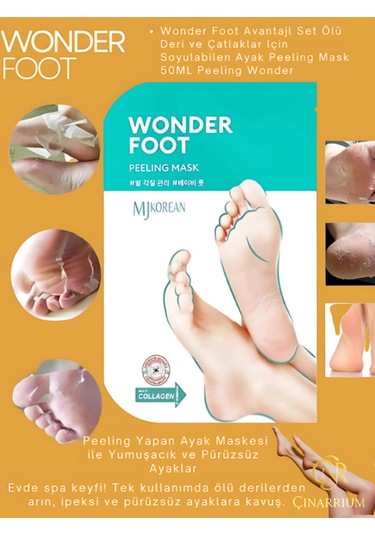 Ölü Deri Ve Çatlaklar Için Soyulabilen Ayak Peeling Maskesi 50ml Wonder Foot Peeling Mask 3x