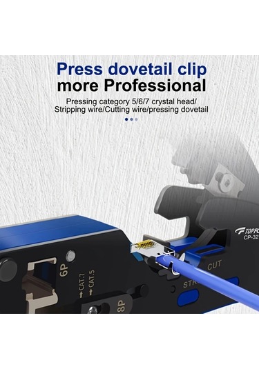 Xuweiwei Topforza 3ü 1 Arada Ağ Kıvırma Pensesi Ayarlanabilir Dovetail Klipsleri İçin Kristal Başlıklı Ve Soyma Kesme Fonksiyonu