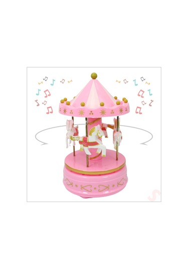 Atlı Karınca Müzik Kutusu, 17cm X 10cm - Pembe